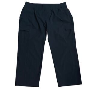 Eddie Bauer Size 12P 12 Petite Cropped Hiking Pants Black Pull On Outdoor